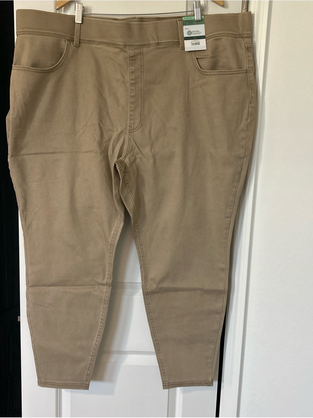 Terra & Sky Women's Plus Size Pull On High Rise Skinny Jeggings, 4x- Beige